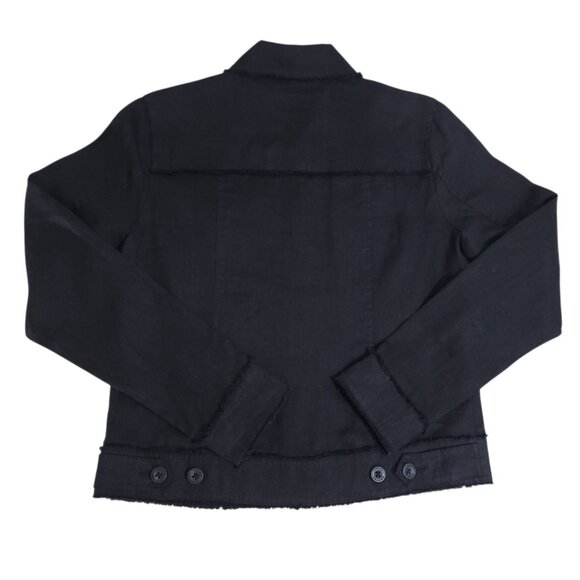 Tommy Bahama Two Palms Linen Raw Edge Jacket Womens XS Quiet Luxury Vacation NEW - Picture 5 of 16